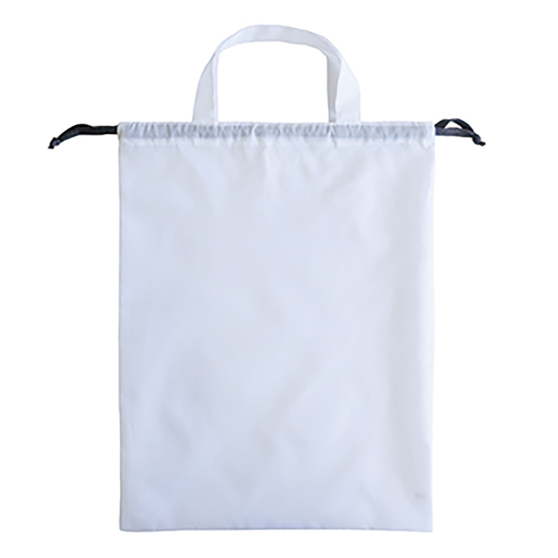 ラクスルクラフツ 持ち手付き巾着袋 スタッフバッグ L plus ホワイト 90314001 10枚/袋（ご注文単位10袋）【直送品】