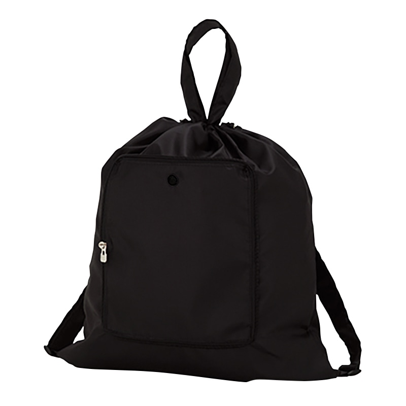 ラクスルクラフツ リュックバッグ 無地 ブラック 90325019 10枚/袋（ご注文単位10袋）【直送品】