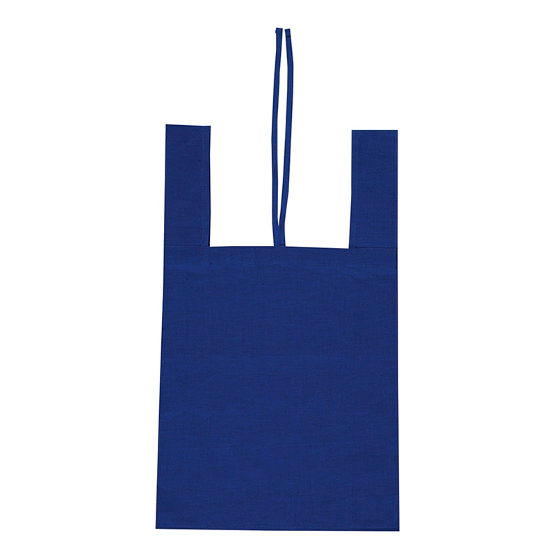 ラクスルクラフツ コットンバッグ レジ袋型 ネイビー 90304020 10枚/袋（ご注文単位10袋）【直送品】