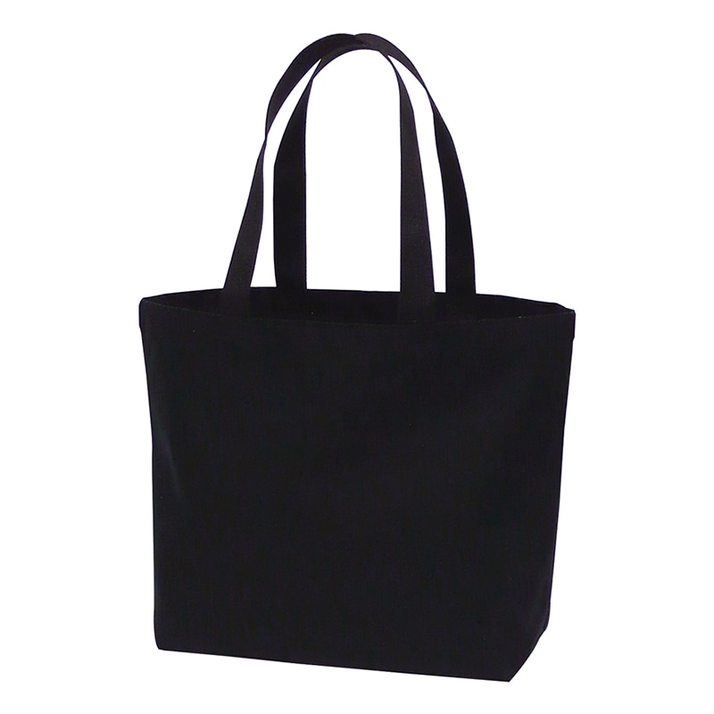 ラクスルクラフツ 厚手コットンバッグ トートM ワイド ブラック 90309019 5枚/袋（ご注文単位20袋）【直送品】
