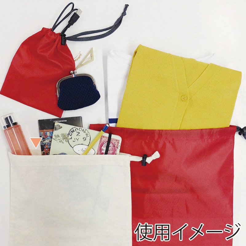 ラクスルクラフツ 巾着袋 スタッフバッグ M ナチュラル 90312071 10枚/袋(ご注文単位10袋)【直送品】