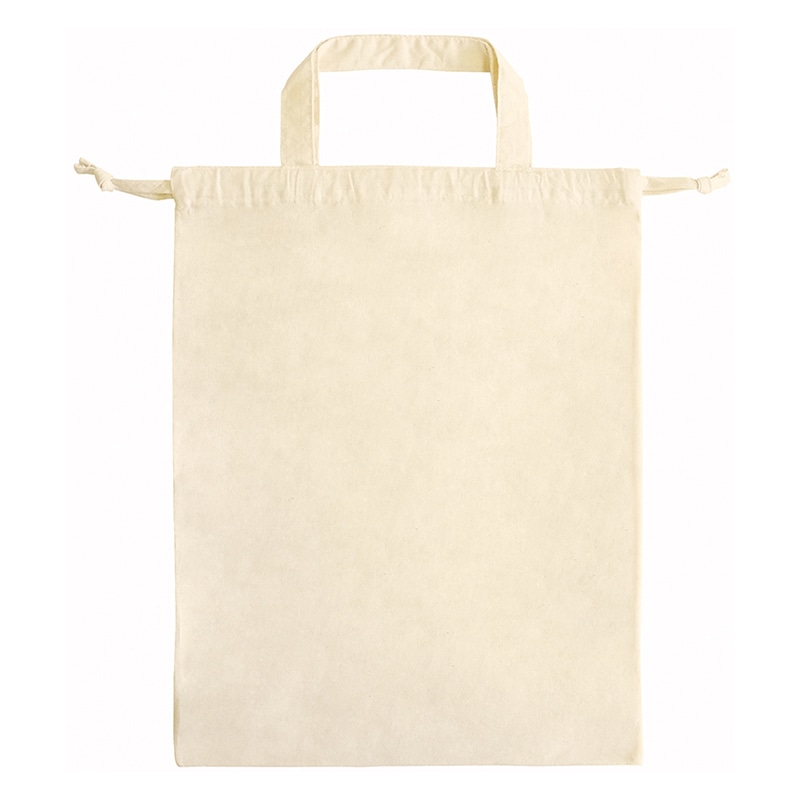 ラクスルクラフツ 持ち手付き巾着袋 スタッフバッグ L plus ナチュラル 90314071 10枚/袋（ご注文単位10袋）【直送品】