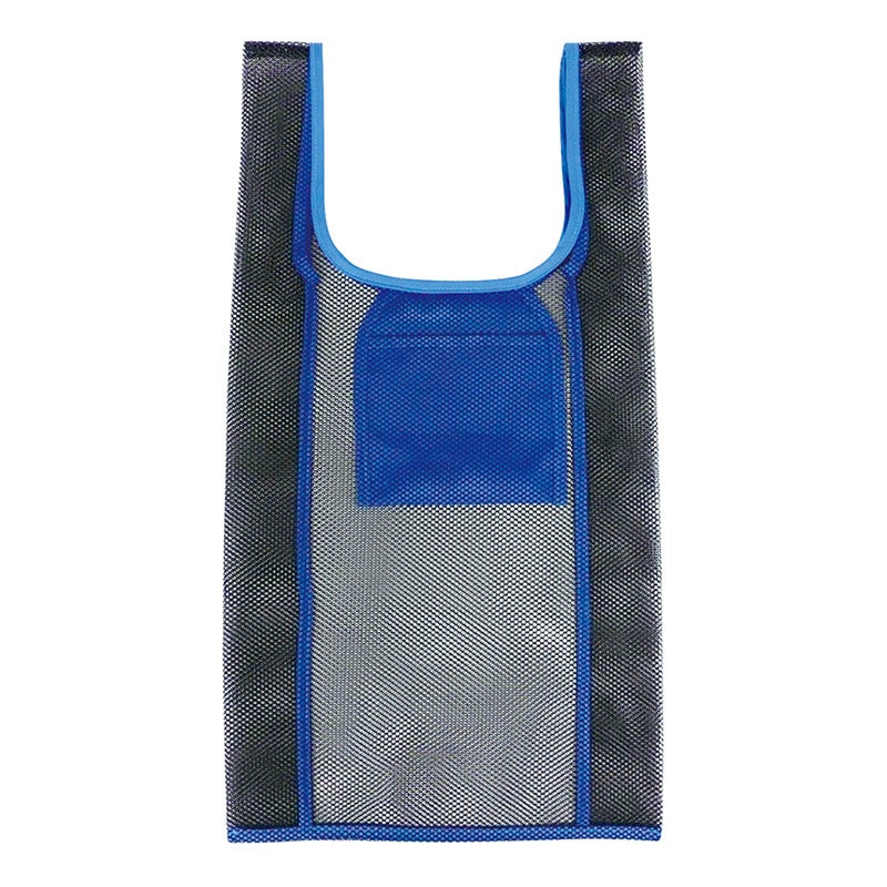 ラクスルクラフツ メッシュマイバッグ S ブラック×ブルー 90319422 1枚（ご注文単位100枚）【直送品】