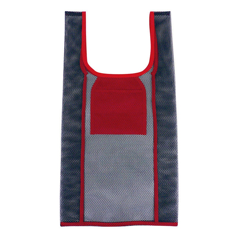 ラクスルクラフツ メッシュマイバッグ S ブラック×レッド 90319448 1枚（ご注文単位100枚）【直送品】