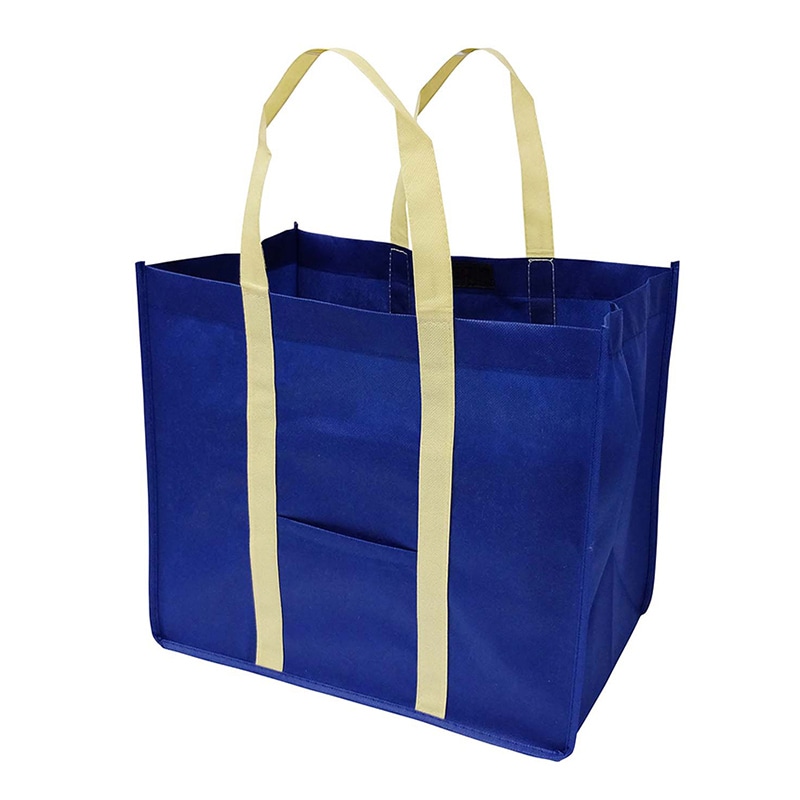 ラクスルクラフツ 不織布バッグ ソフトバッグ ワイド M ネイビー 90388120 10枚/袋（ご注文単位10袋）【直送品】