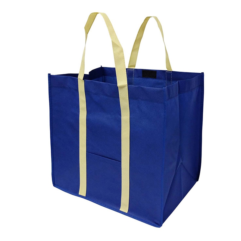 ラクスルクラフツ 不織布バッグ ソフトバッグ ワイド L ネイビー 90388220 10枚/袋（ご注文単位10袋）【直送品】