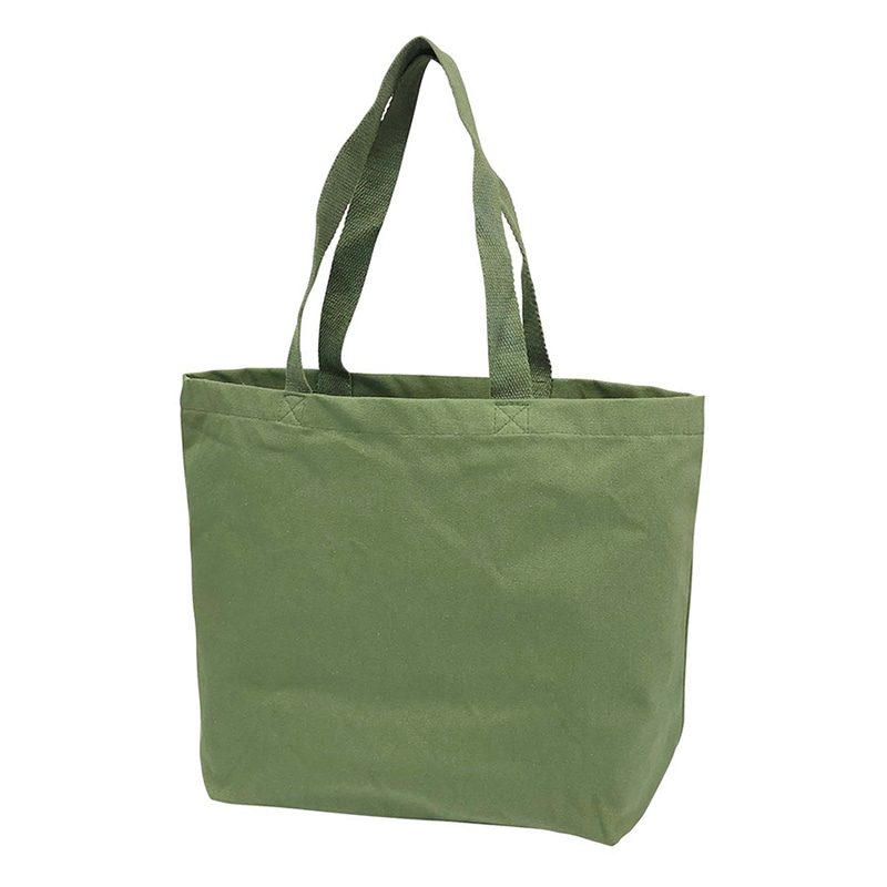 ラクスルクラフツ 厚手コットンバッグ トートM ワイド オリーブ 90309088 5枚/袋（ご注文単位20袋）【直送品】