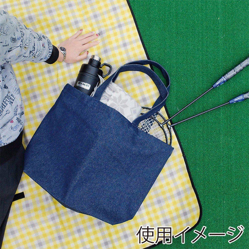 ラクスルクラフツ デニムバッグ トートM ワイド D.ブルーデニム 90309029 5枚/袋(ご注文単位20袋)【直送品】