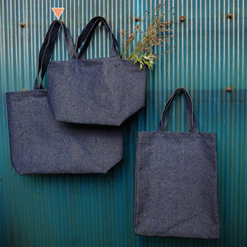 ラクスルクラフツ デニムバッグ トートM ワイド D.ブルーデニム 90309029 5枚/袋(ご注文単位20袋)【直送品】