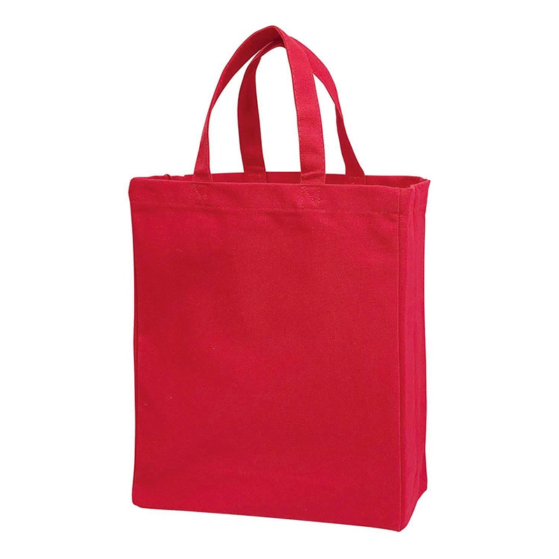 ラクスルクラフツ 厚手コットンバッグ A4マチ付 レッド 90305048 5枚/袋（ご注文単位20袋）【直送品】