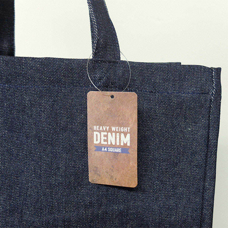 ラクスルクラフツ デニムバッグ A4マチ付 D.ブルーデニム 90305029 5枚/袋(ご注文単位20袋)【直送品】