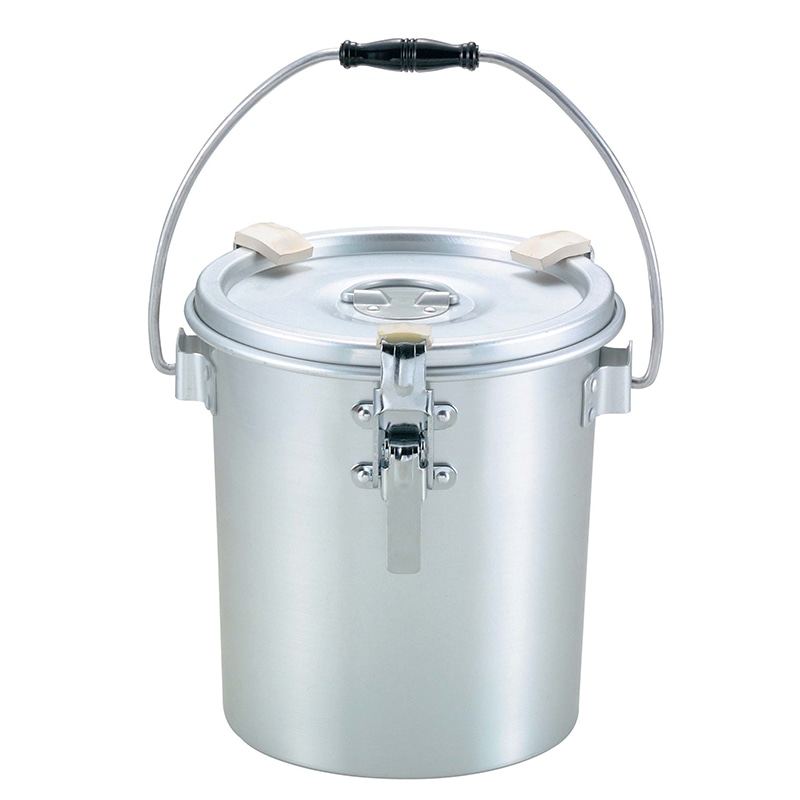 アルマイト　丸型二重食缶（クリップ付）237-H 4L  1個（ご注文単位1個）【直送品】