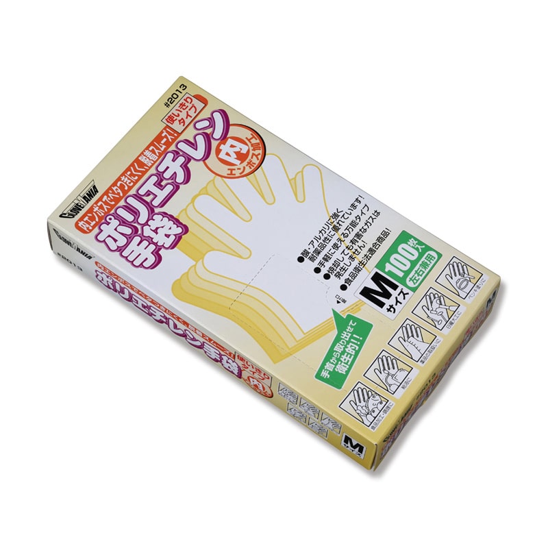 川西工業 ポリグローブ ポリエチレン手袋 内エンボス #2013 M 100枚/箱