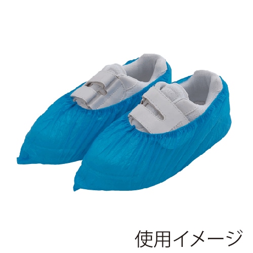 川西工業 ポリエチシューズカバー 4749 ブルー フリーサイズ 100枚/袋