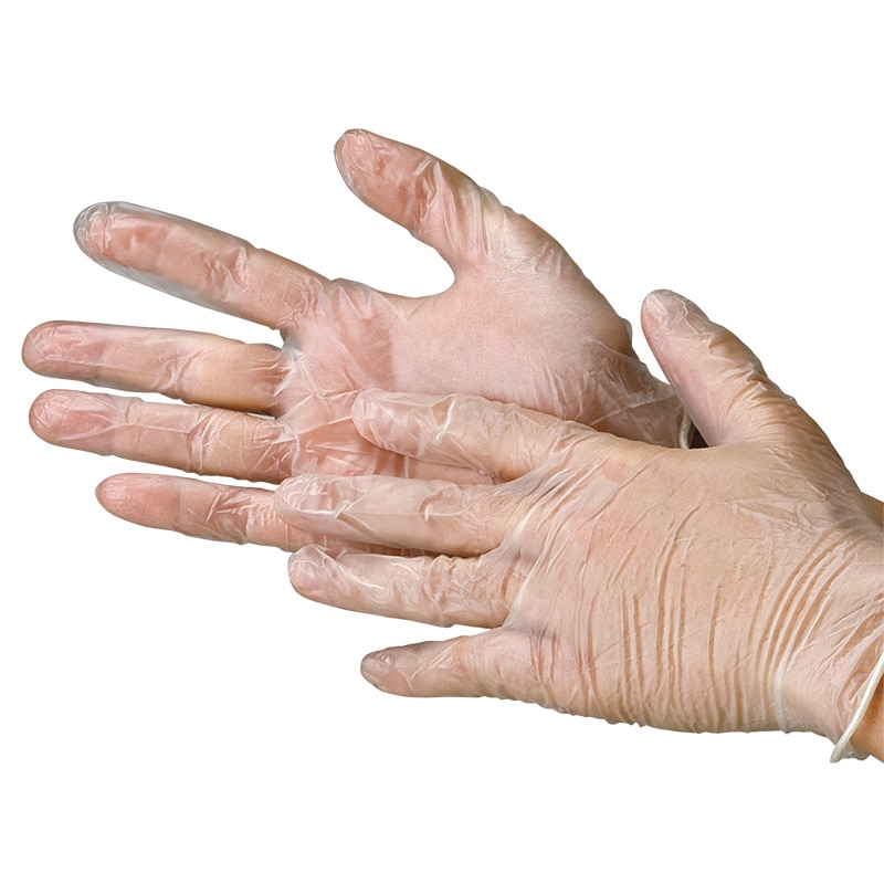 川西工業 2135 プラスチックグローブ 粉無 クリア L 200枚/箱