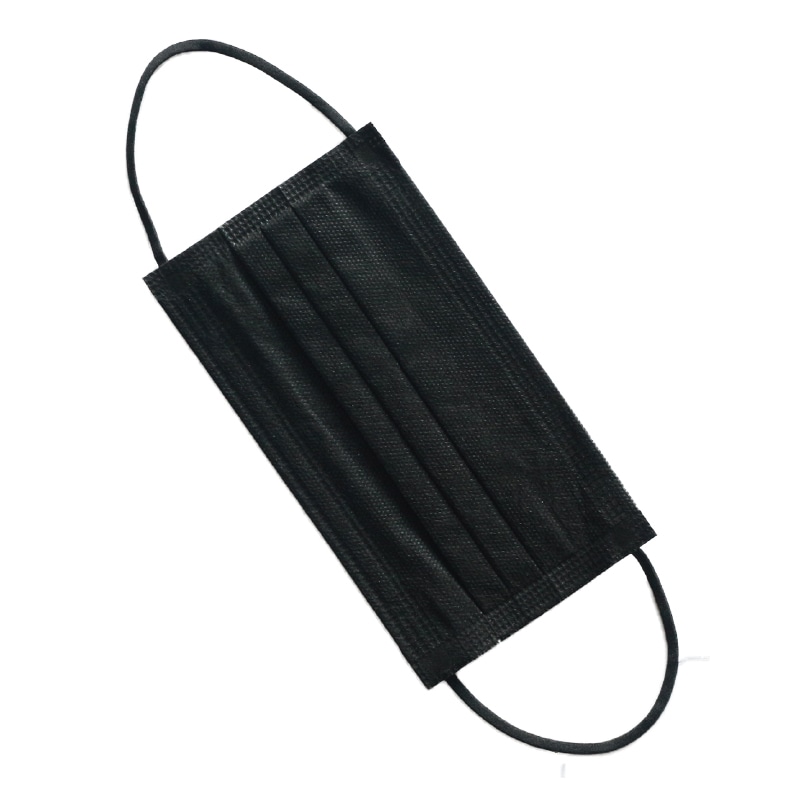 川西工業 使いきり3層式マスク　50枚入　7132 フリー ブラック 1箱（ご注文単位40箱）【直送品】