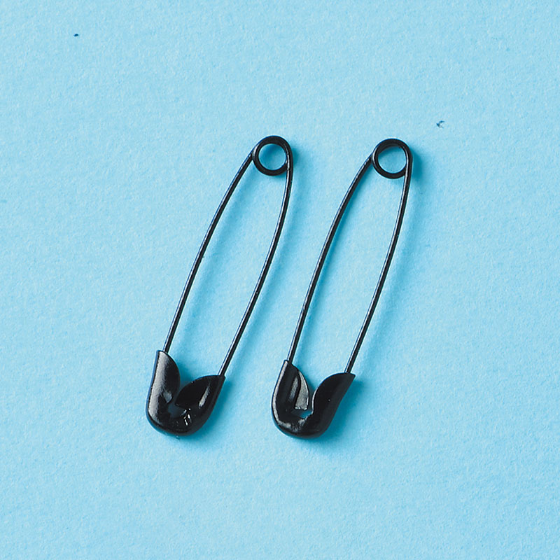 タカギ繊維 カラー安全ピン ブラック 12本入 BT-100 1袋（ご注文単位1袋）【直送品】