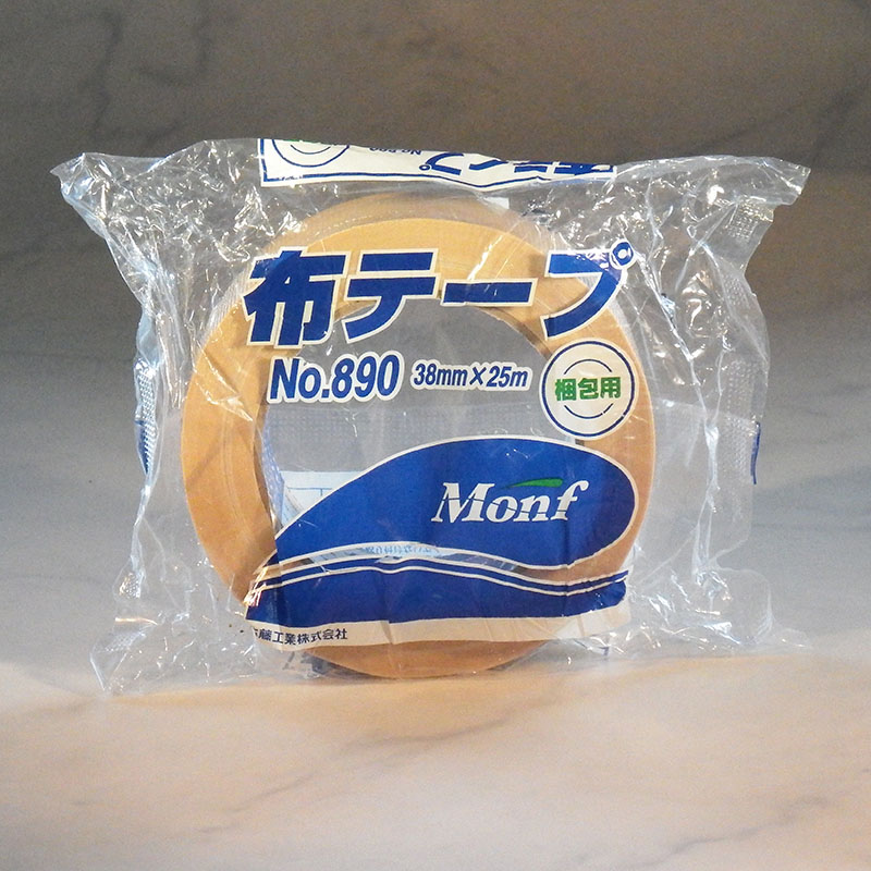 古藤工業 Monf 梱包用布テープ No.890 38mm×25m 1巻(ご注文単位48巻)【直送品】