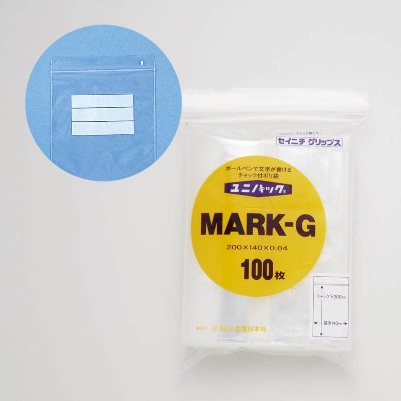 生産日本社 セイニチ チャック付ポリ袋 ユニパック マーク付 MARK-G 100枚/袋