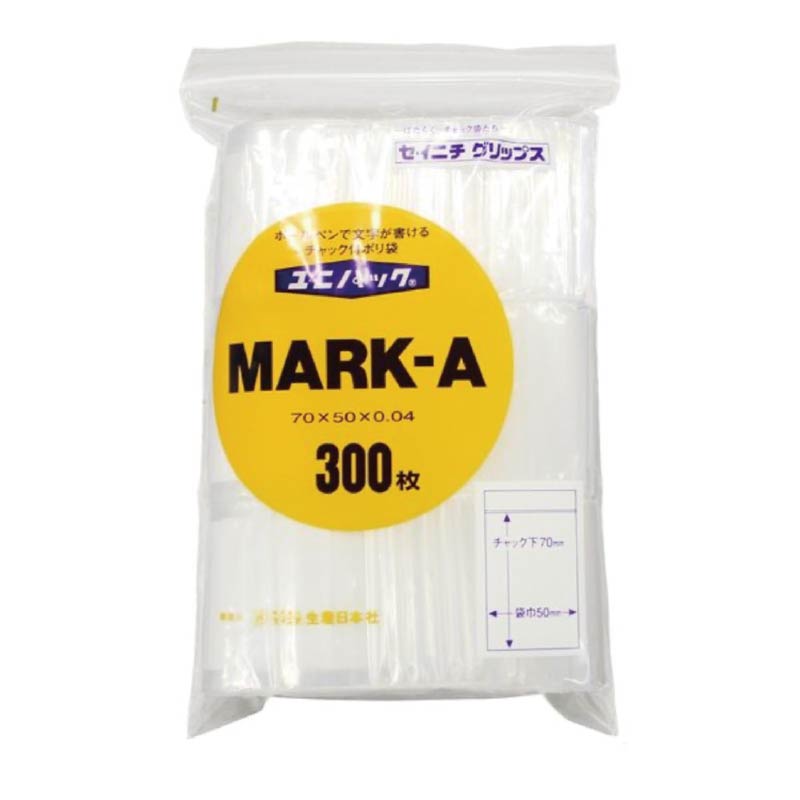生産日本社 セイニチ チャック付きポリ袋 ユニパック マーク付き MARK-A 100枚