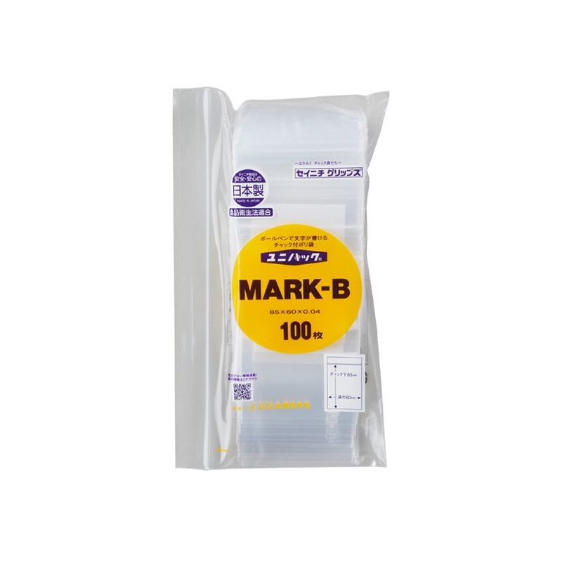 生産日本社 セイニチ チャック付きポリ袋 ユニパック マーク付き MARK-B 100枚