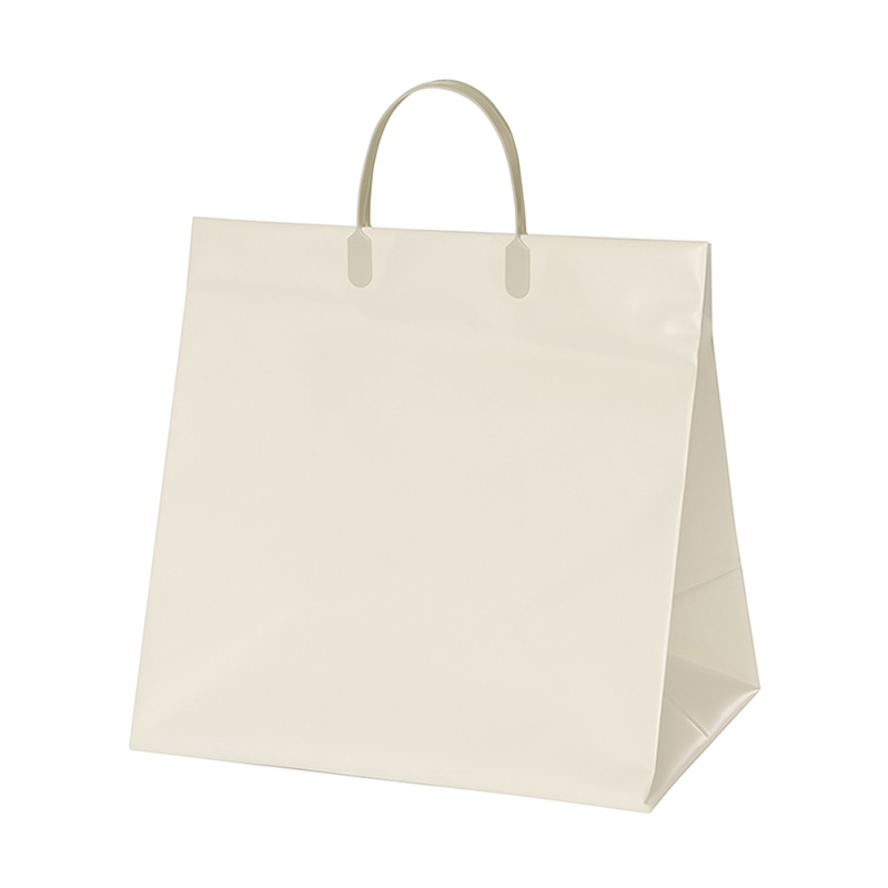 日生化学 手提げポリ袋　パールバッグ　プレーン 小 ベージュ 10枚/束（ご注文単位15束）【直送品】