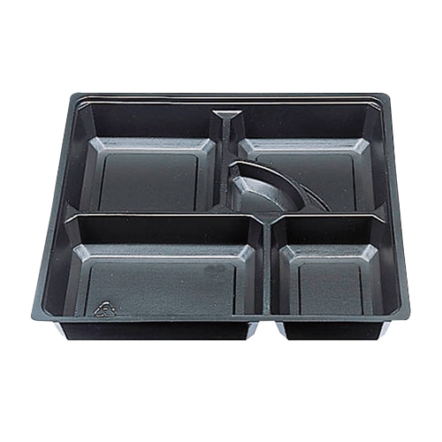 >エフピコチューパ 仕出し弁当容器 紙ボックス中仕切 75-75 黒 50枚/袋