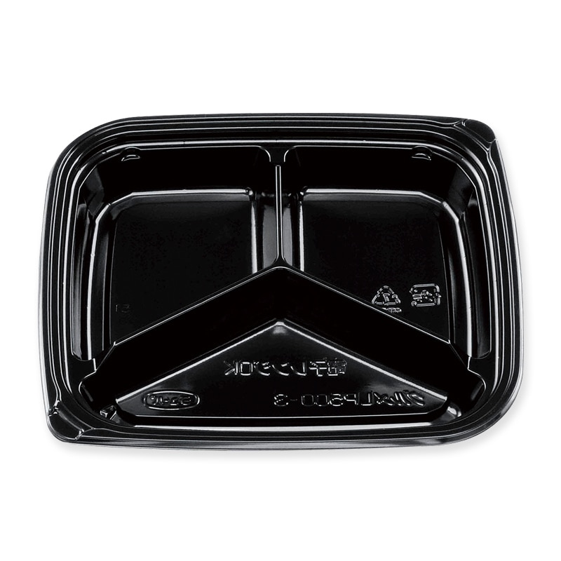 エフピコチューパ 惣菜容器 グルメ LP500-3 本体 黒 100枚/袋