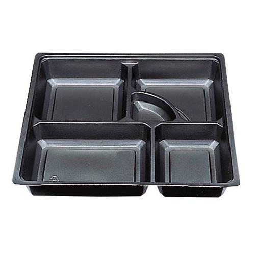 エフピコチューパ 仕出し容器 紙ボックス 料亭 中仕切 75-75 黒 20枚/袋(ご注文単位8袋)【直送品】