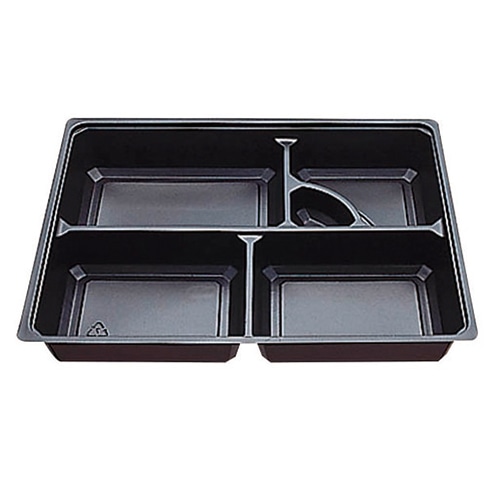 エフピコチューパ 仕出し容器 紙ボックス 料亭 中仕切 95-75 黒 20枚/袋(ご注文単位8袋)【直送品】