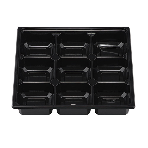 エフピコチューパ 仕出し弁当容器 紙ボックス PS中仕切 70-70 B 黒 50枚/袋(ご注文単位6袋)【直送品】