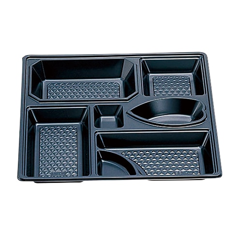 エフピコチューパ 仕出し容器 W・料亭中仕切 75-B 黒 20枚/袋(ご注文単位8袋)【直送品】