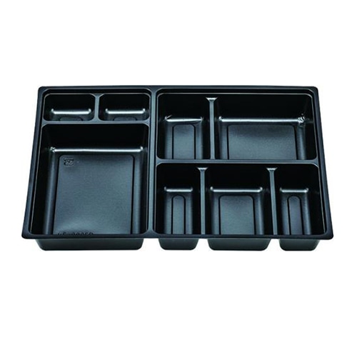 エフピコチューパ 仕出し弁当容器 紙ボックス 中仕切 KE9065B 黒 50枚/袋(ご注文単位6袋)【直送品】