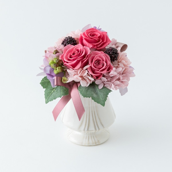 アプラス プリザーブドフラワー　ポタリーS ピンク F-3401 1個（ご注文単位1個）【直送品】