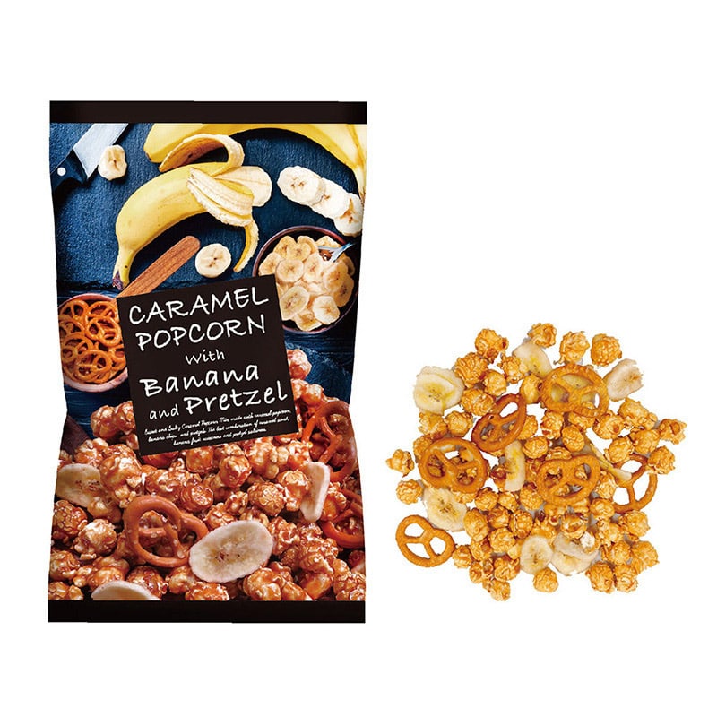 エイム キャラメルポップコーン バナナチップス&プレッツェル 63g 1個※軽(ご注文単位80個)【直送品】