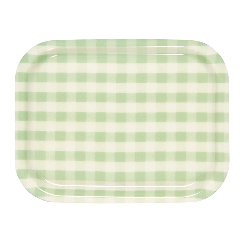 Rトレー　ミルキーチェック（S） グリーン（ノンスリップ加工）  1個（ご注文単位1個）【直送品】