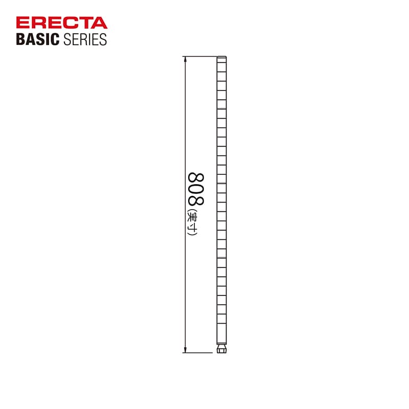 エレクター シェルフパーツ ベーシック ポール ヴィンテージエディション H800mm シルバー 2本入 1本(ご注文単位1本)【直送品】