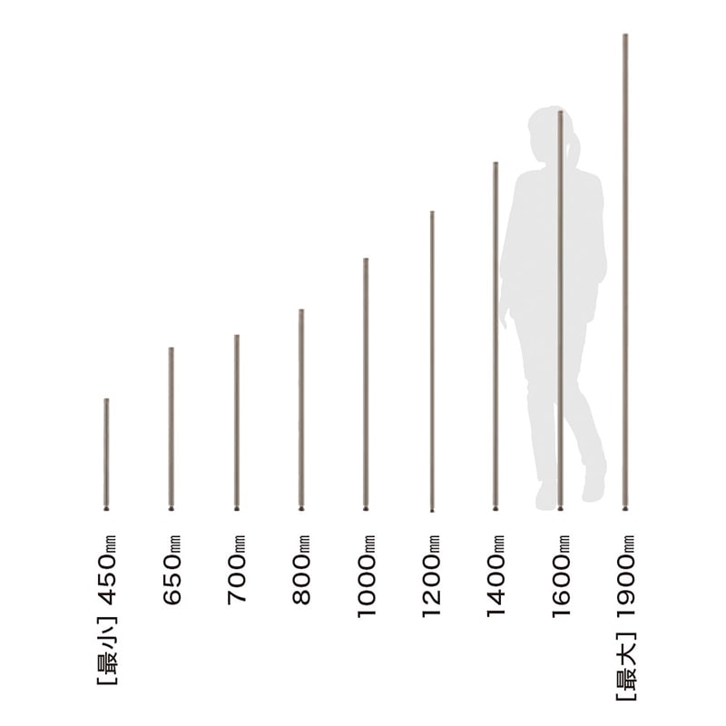エレクター シェルフパーツ　ベーシック　ポール ヴィンテージエディション H1000mm　シルバー　2本入 1本（ご注文単位1本）【直送品】