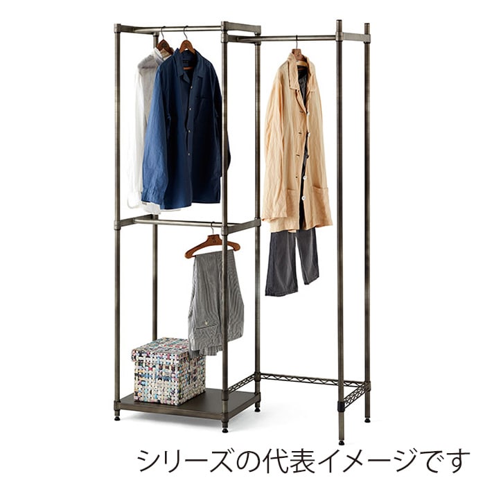 エレクター シェルフパーツ ベーシック クローゼットバー ヴィンテージエディション W600×D450mm シルバー 1本(ご注文単位1本)【直送品】