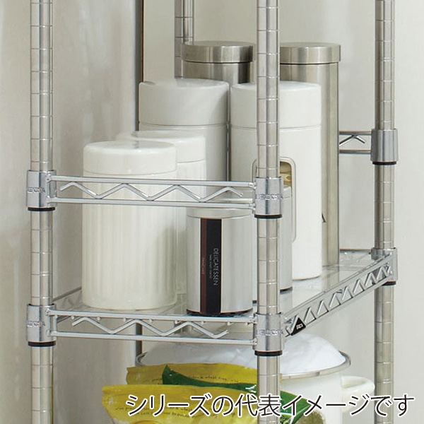 エレクター シェルフパーツ ベーシック ハンガーレール 1200mm用 クローム 1本(ご注文単位1本)【直送品】