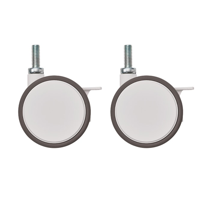 エレクター シェルフパーツ　ベーシック　双輪キャスター ストッパー付75mm　ホワイト　2個入  1セット（ご注文単位1セット）【直送品】