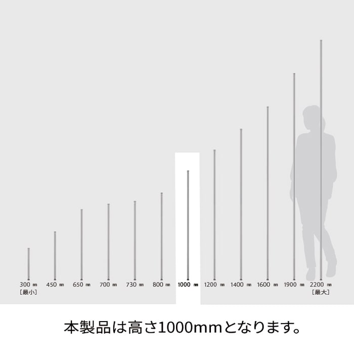 エレクター シェルフパーツ ベーシック ポール 1000mm ホワイト 2本入 1組(ご注文単位1組)【直送品】
