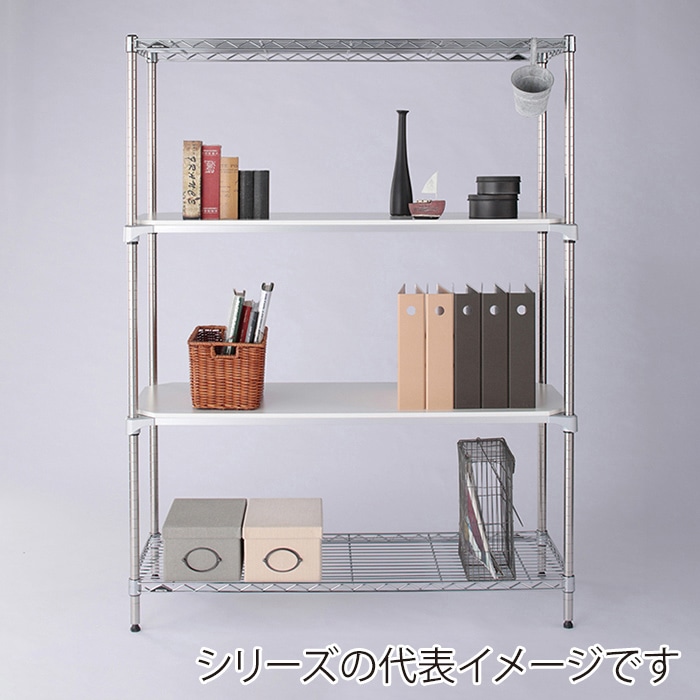 エレクター シェルフパーツ ベーシック ウッドシェルフ 棚用 W1200×D600mm ホワイトウッド シルバーフレーム 1枚(ご注文単位1枚)【直送品】