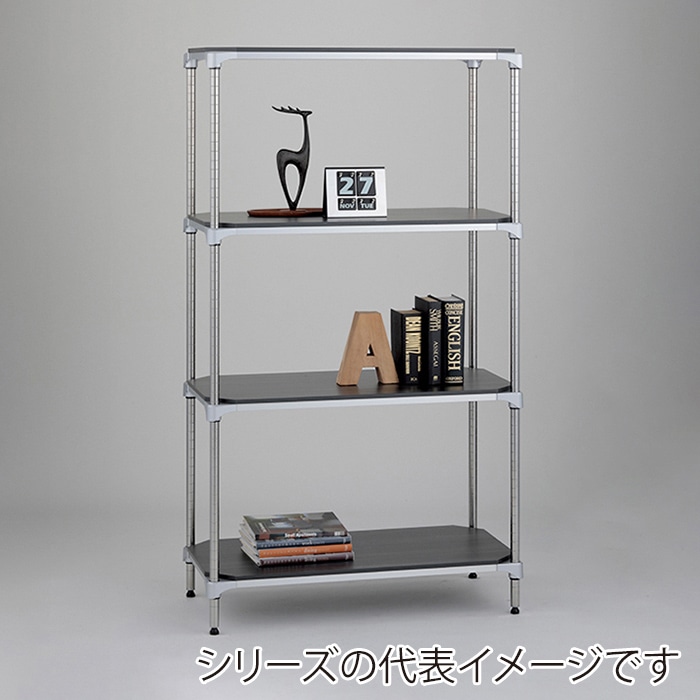エレクター シェルフパーツ ベーシック ウッドシェルフ 棚用 W600×D450mm ブラックウッド シルバーフレーム 1枚(ご注文単位1枚)【直送品】