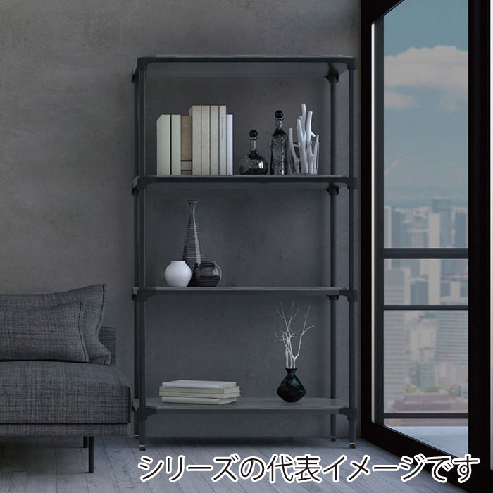 エレクター シェルフパーツ ベーシック ウッドシェルフ 棚用 W900×D450mm ブラックウッド ブラックフレーム 1枚(ご注文単位1枚)【直送品】