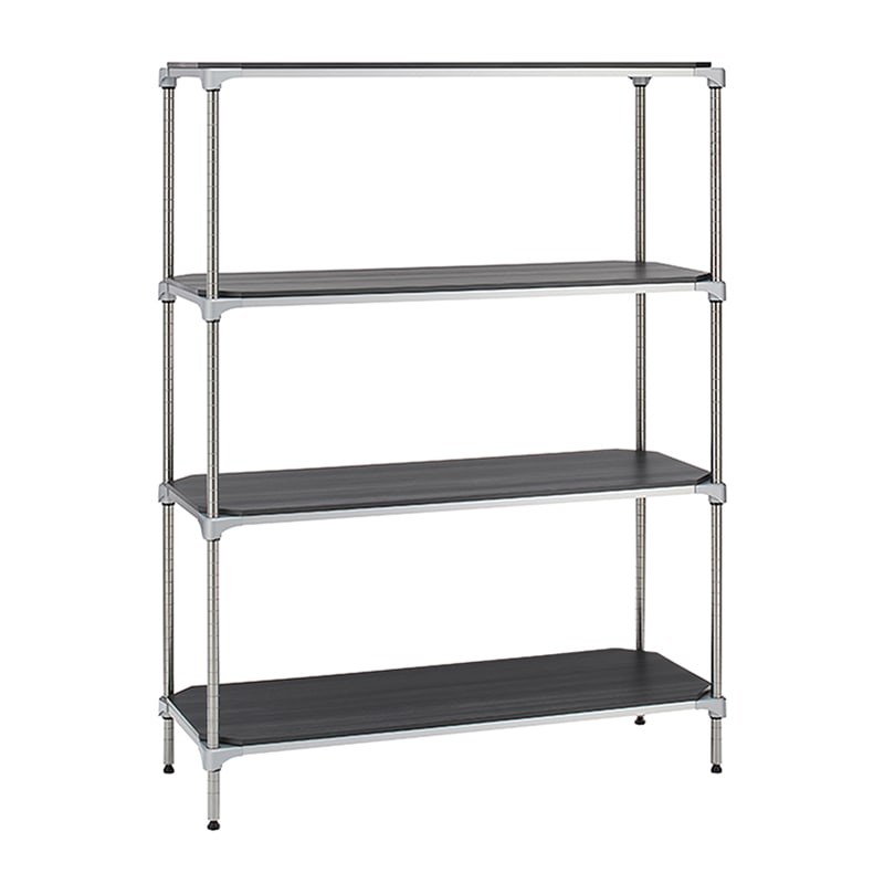 エレクター シェルフパーツ ベーシック ウッドシェルフ 棚用 W900×D600mm ブラックウッド シルバーフレーム 1枚(ご注文単位1枚)【直送品】