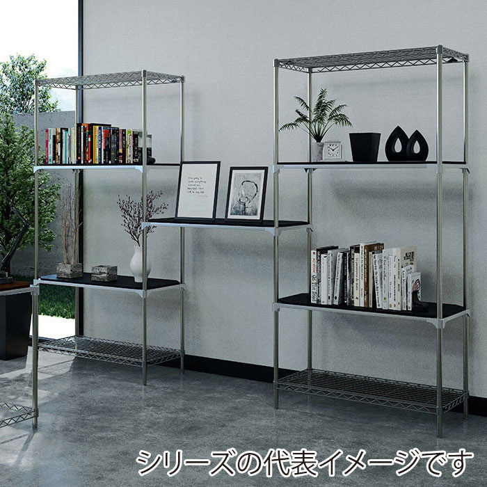 エレクター シェルフパーツ ベーシック ウッドシェルフ 棚用 W900×D600mm ブラックウッド シルバーフレーム 1枚(ご注文単位1枚)【直送品】