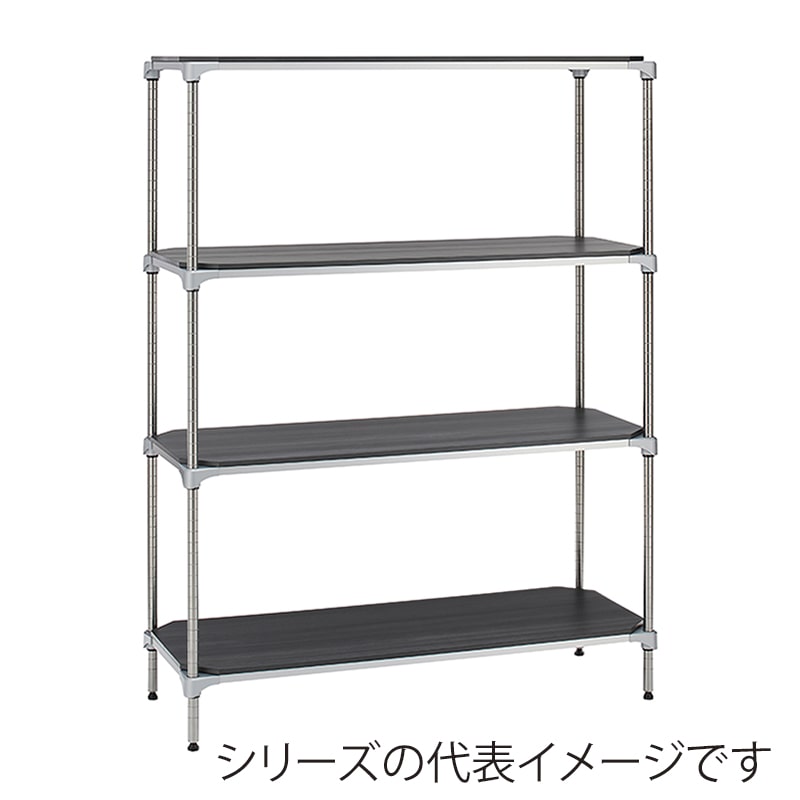 エレクター シェルフパーツ ベーシック ウッドシェルフ 棚用 W1200×D600mm ブラックウッド シルバーフレーム 1枚(ご注文単位1枚)【直送品】