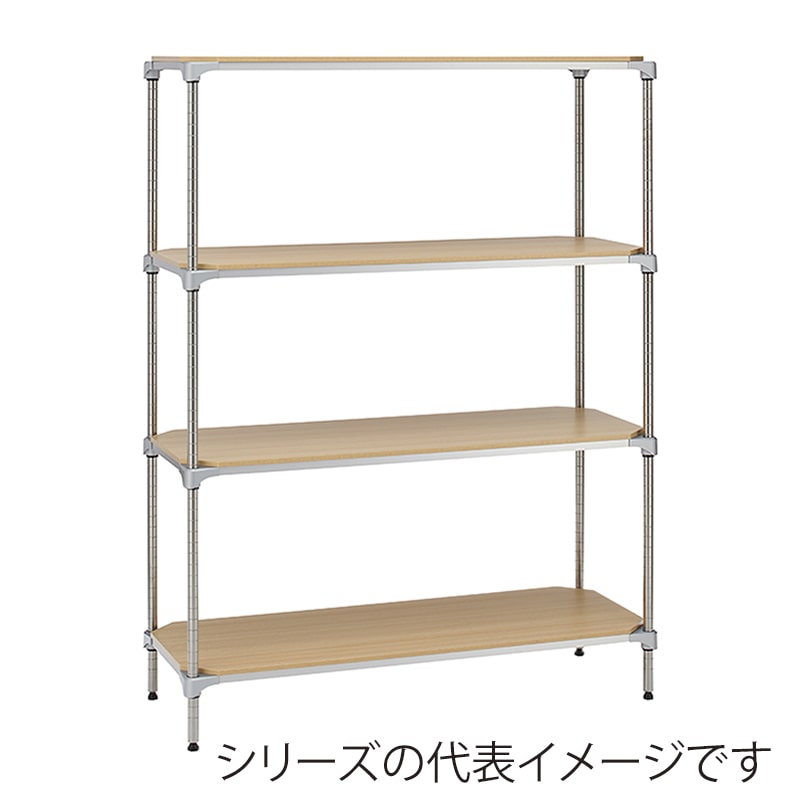 エレクター シェルフパーツ ベーシック ウッドシェルフ 棚用 W600×D450mm ナチュラルウッド シルバーフレーム 1枚(ご注文単位1枚)【直送品】