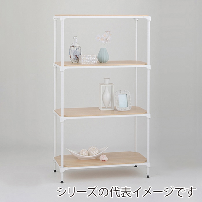 エレクター シェルフパーツ ベーシック ウッドシェルフ 棚用 W750×D450mm ナチュラルウッド ホワイトフレーム 1枚(ご注文単位1枚)【直送品】